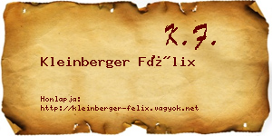 Kleinberger Félix névjegykártya